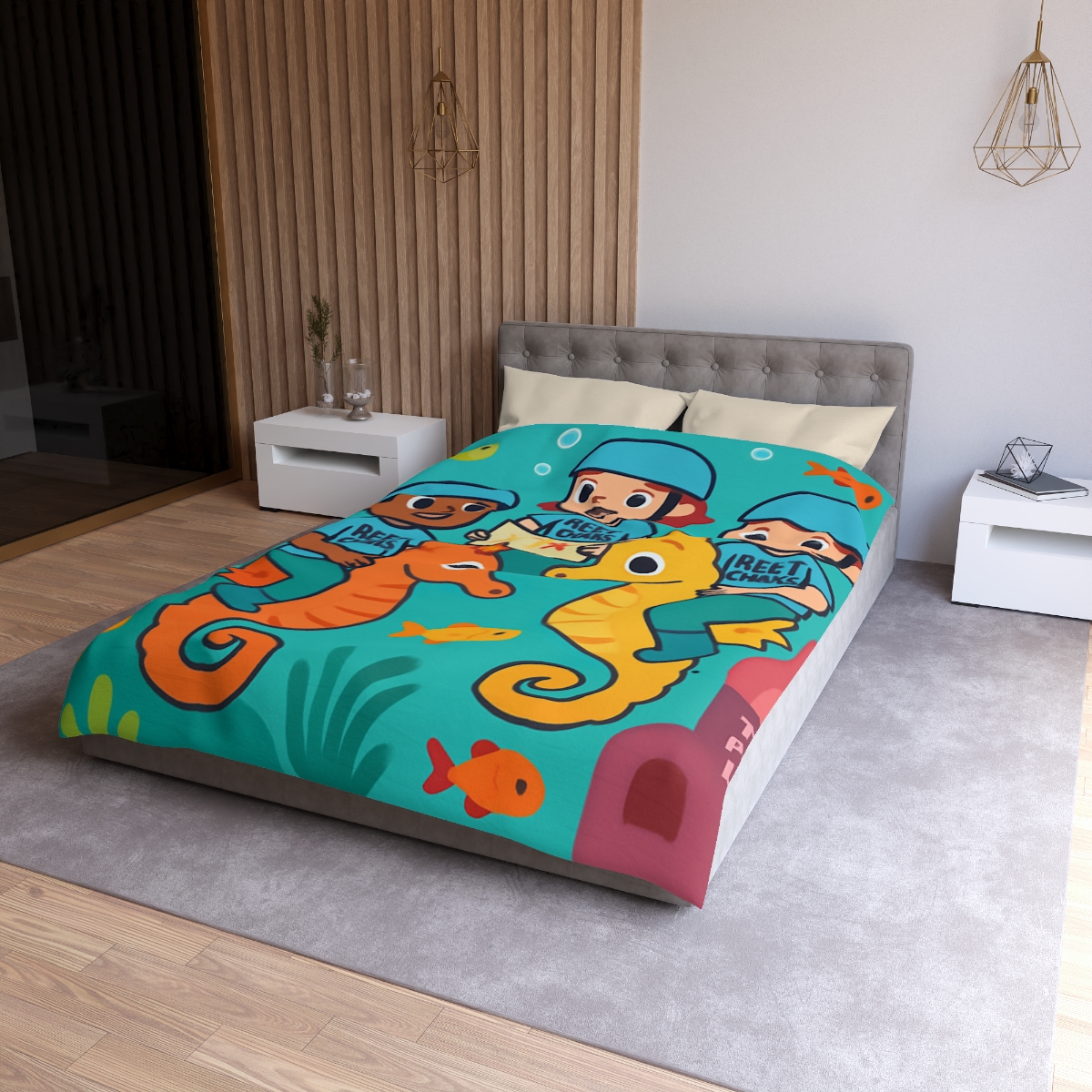 Coral City Map Of The Friendly Reef Rangers designer printed duvets
