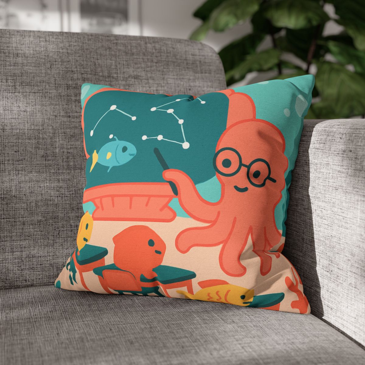 Cosmic Coral Classroom soft cotton pillow cases
