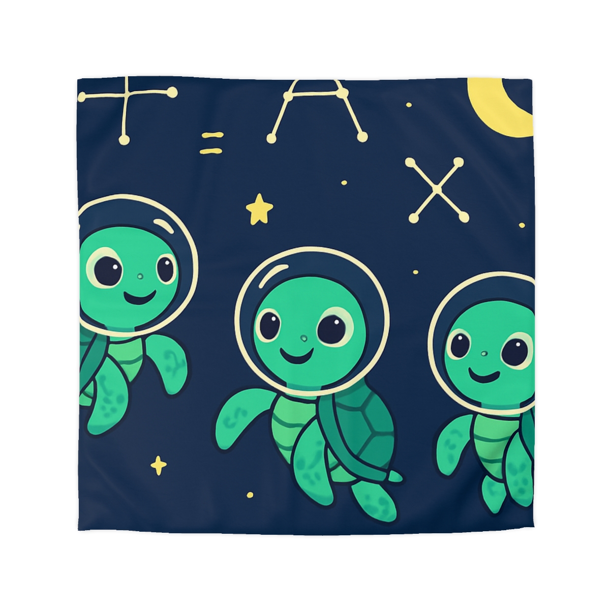 Space School Of The Curious Sea Turtles personalized bedding duvets