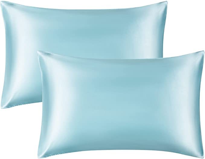 Set Of 2 Satin Silk Pillowcases For Hair And Skin With Envelope Closure