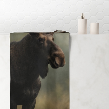 Aurora Hush Moose designer printed towels