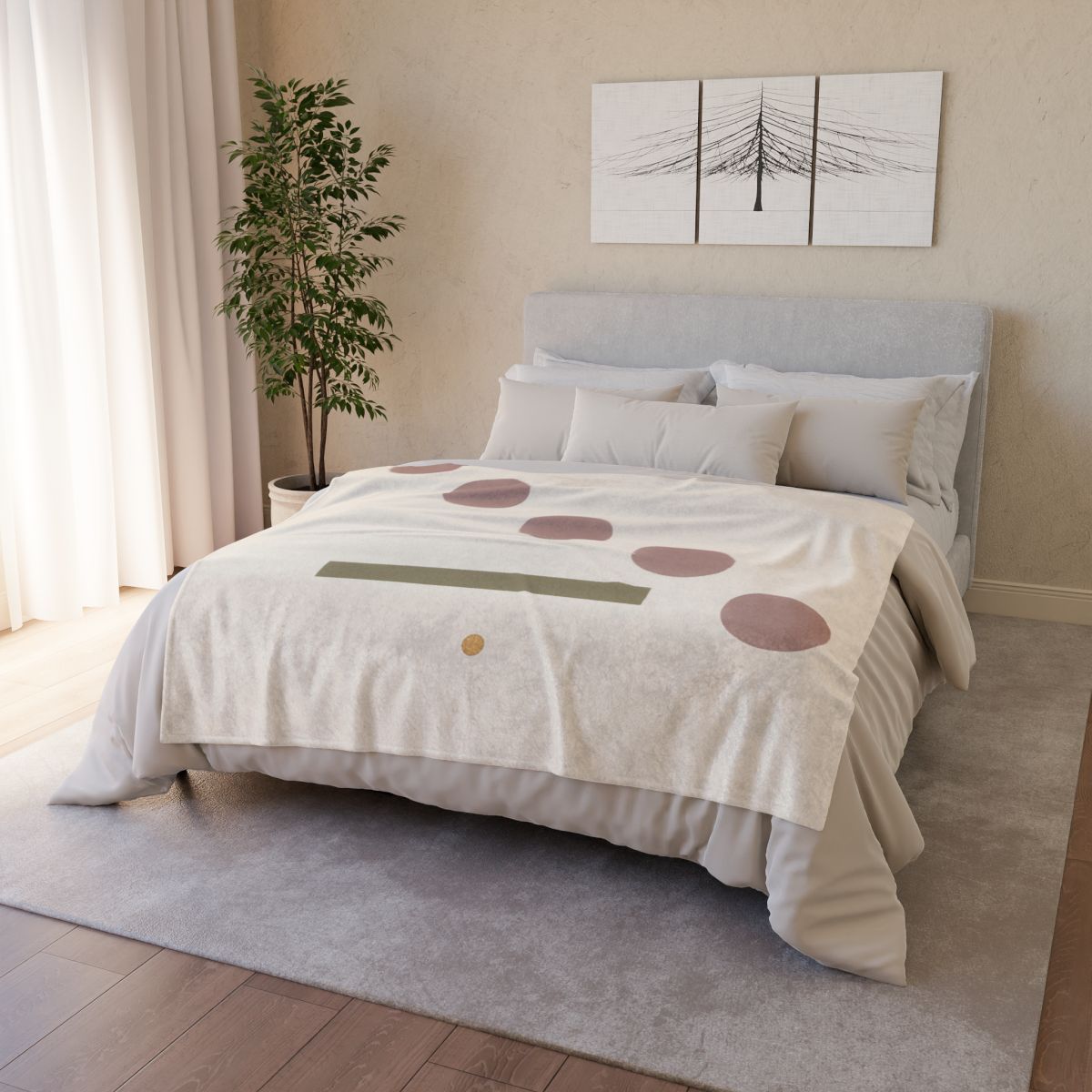 Gentle Zigzag Of Small Circles designer printed blankets