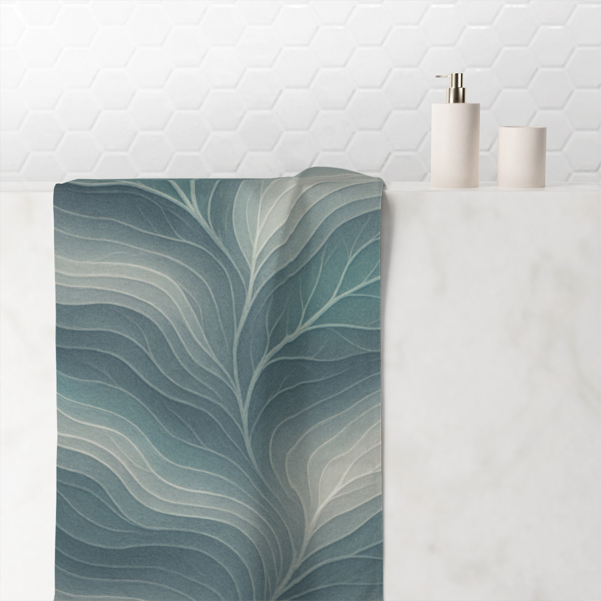 Leaf Vein Topography Waves unique gift towels