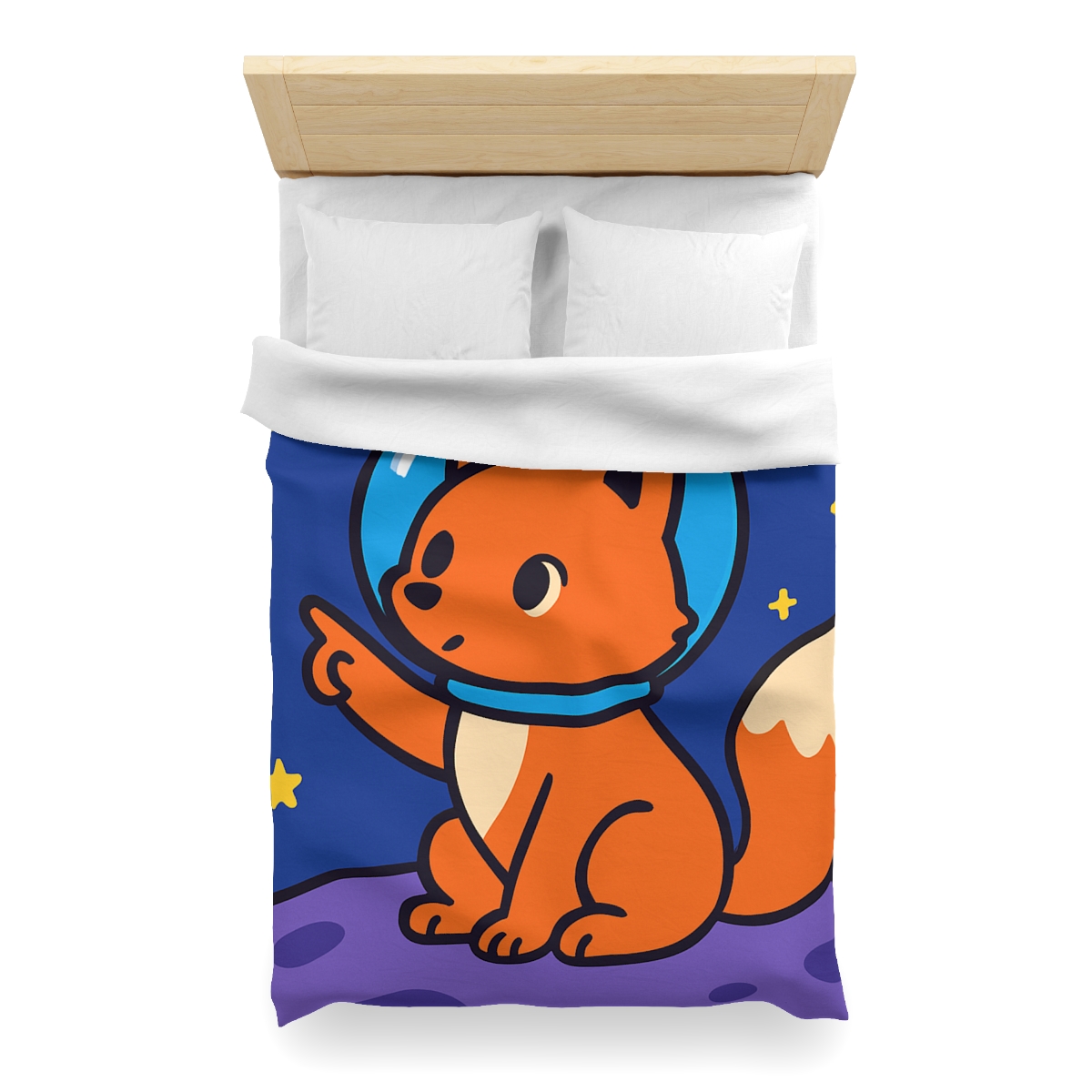 Stargazing Space Fox stylish duvet covers
