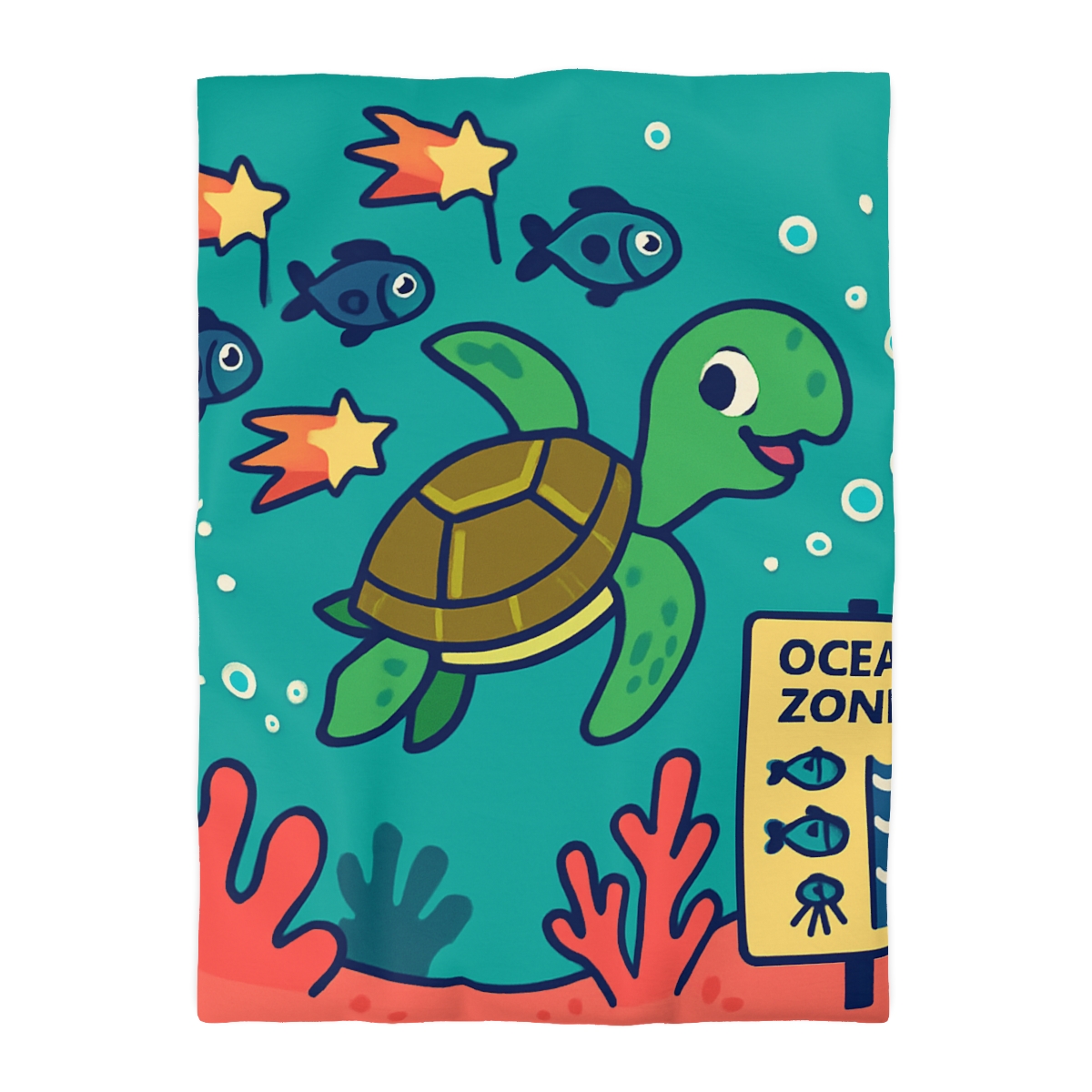 Coral Comet Turtle Parade unique patterned duvets