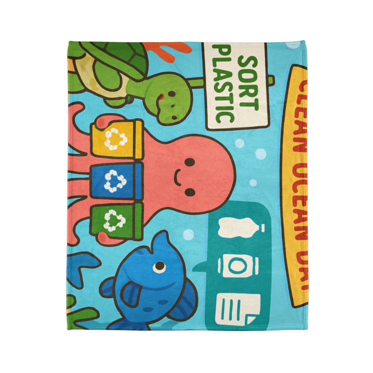 Coral Reef Recycling Parade stylish throw blankets