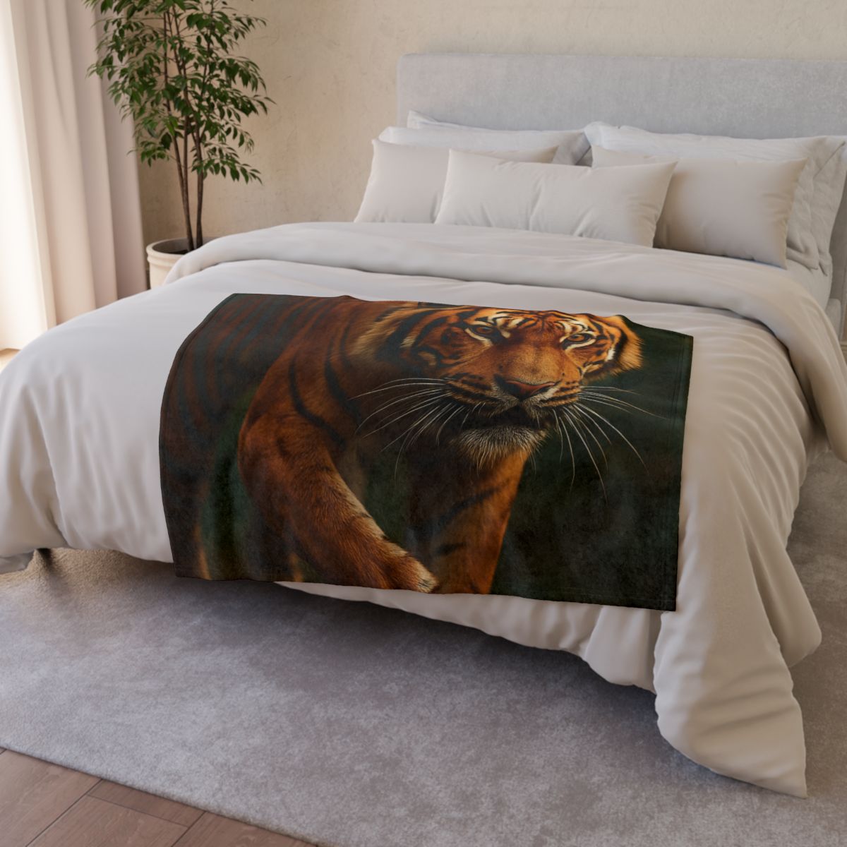 Forest Stalker Bengal Tiger stylish throw blankets
