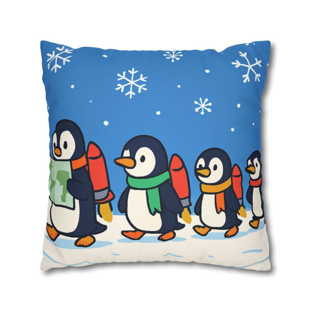 Rocket Penguin Parade unique gift pillow cases