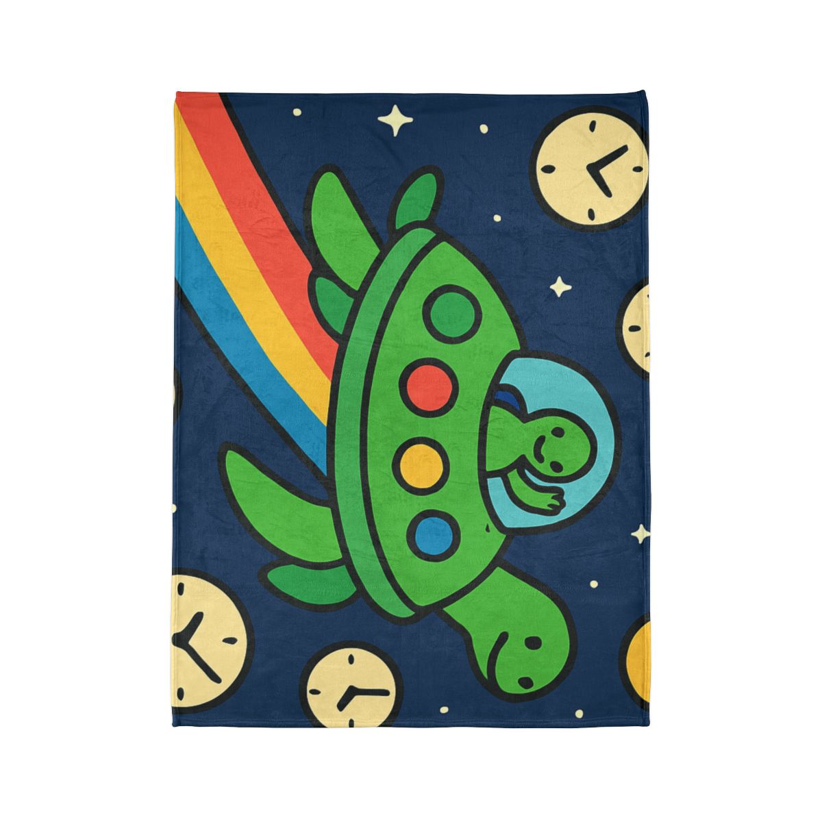 Time Traveling Turtle Spaceship trendy patterned blankets