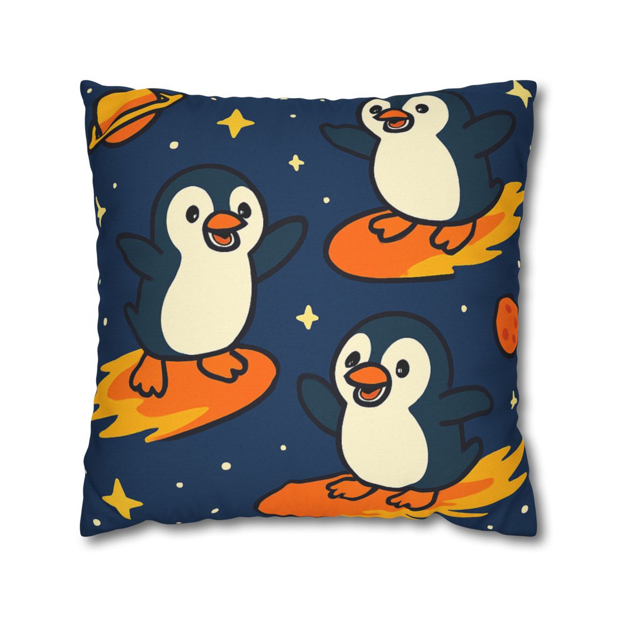 Comet Surfing Penguin Patrol comfortable bedding pillow covers