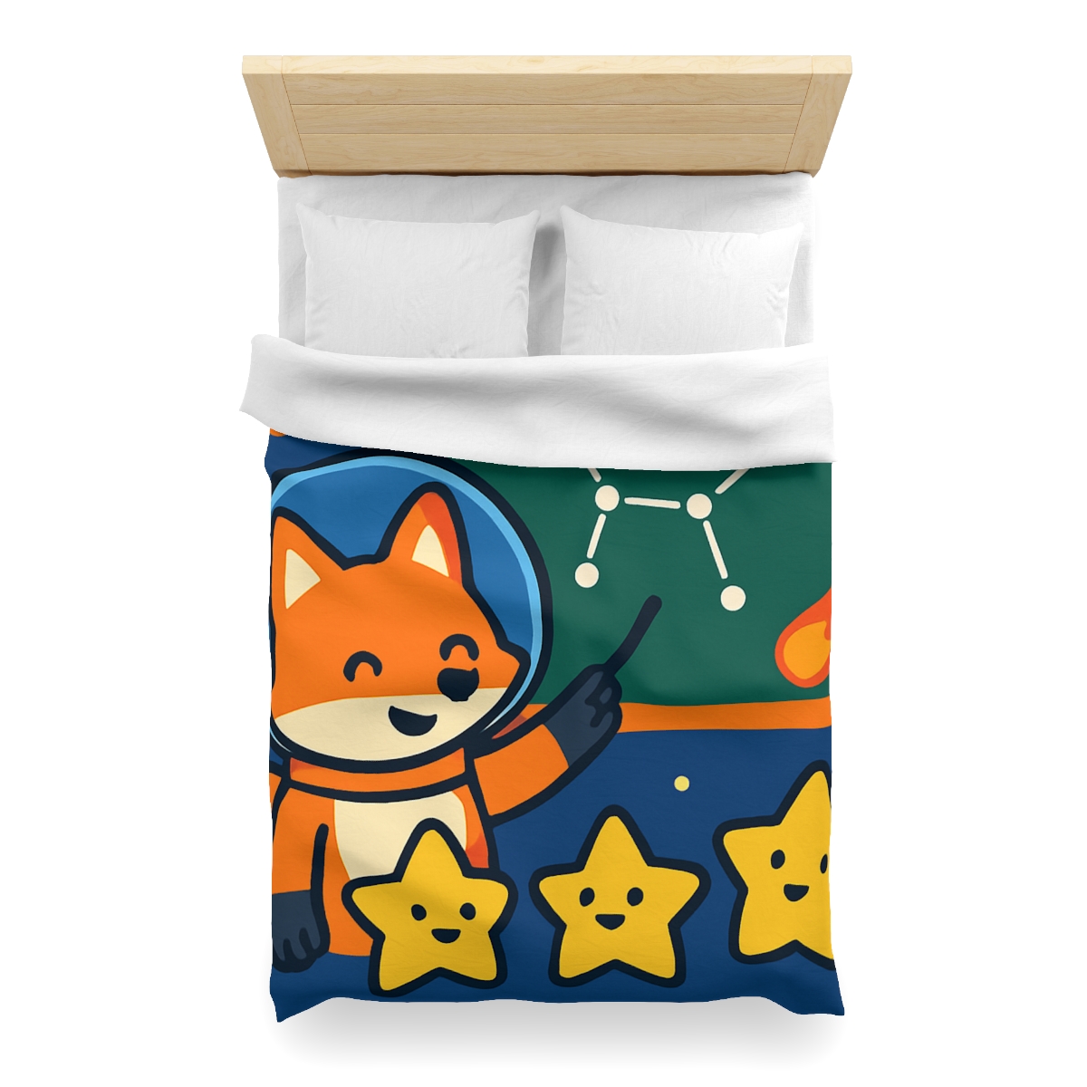 Comet Classroom Space Fox personalized bedding duvets
