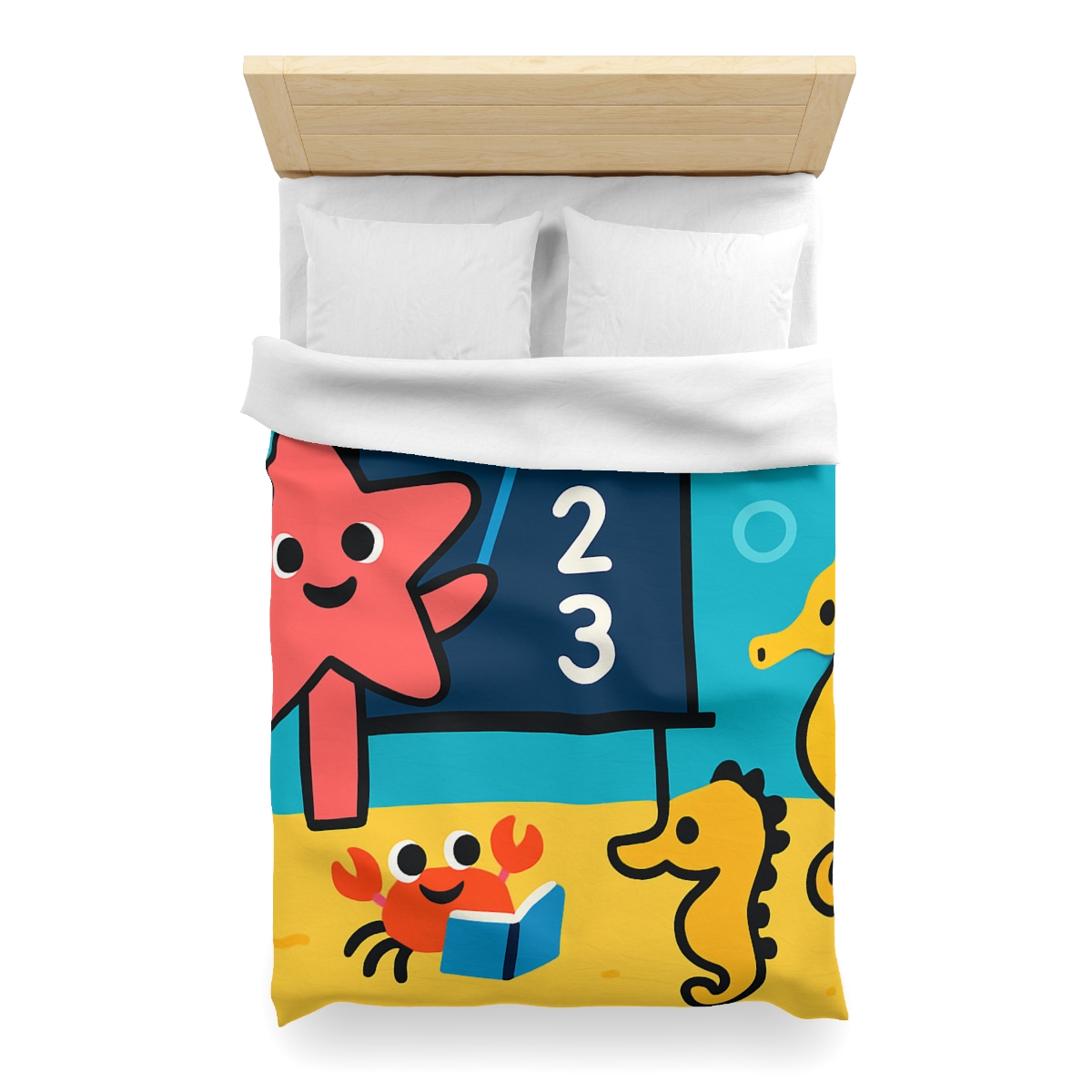 Starfish Schoolhouse Adventure designer printed duvets