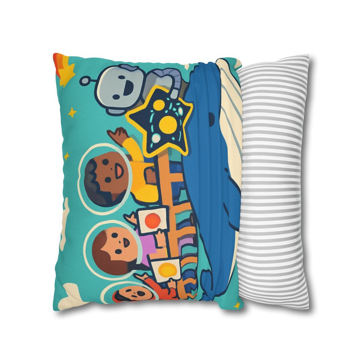 Comet Classroom In The Sky Whale designer print pillow cases