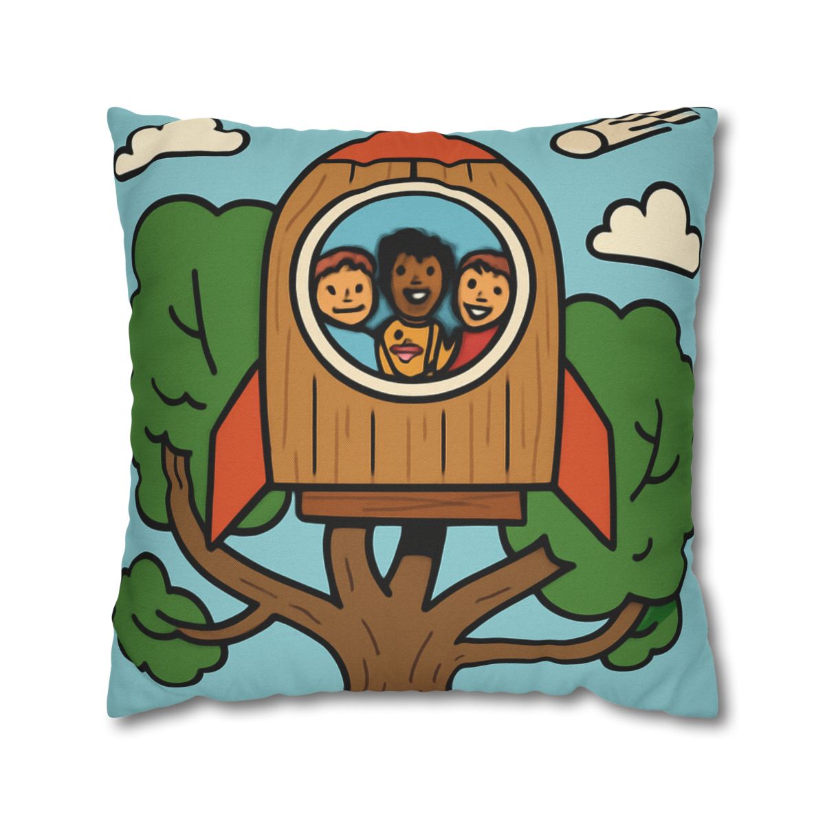 Time Traveling Treehouse Rocket stylish decorative pillowcases