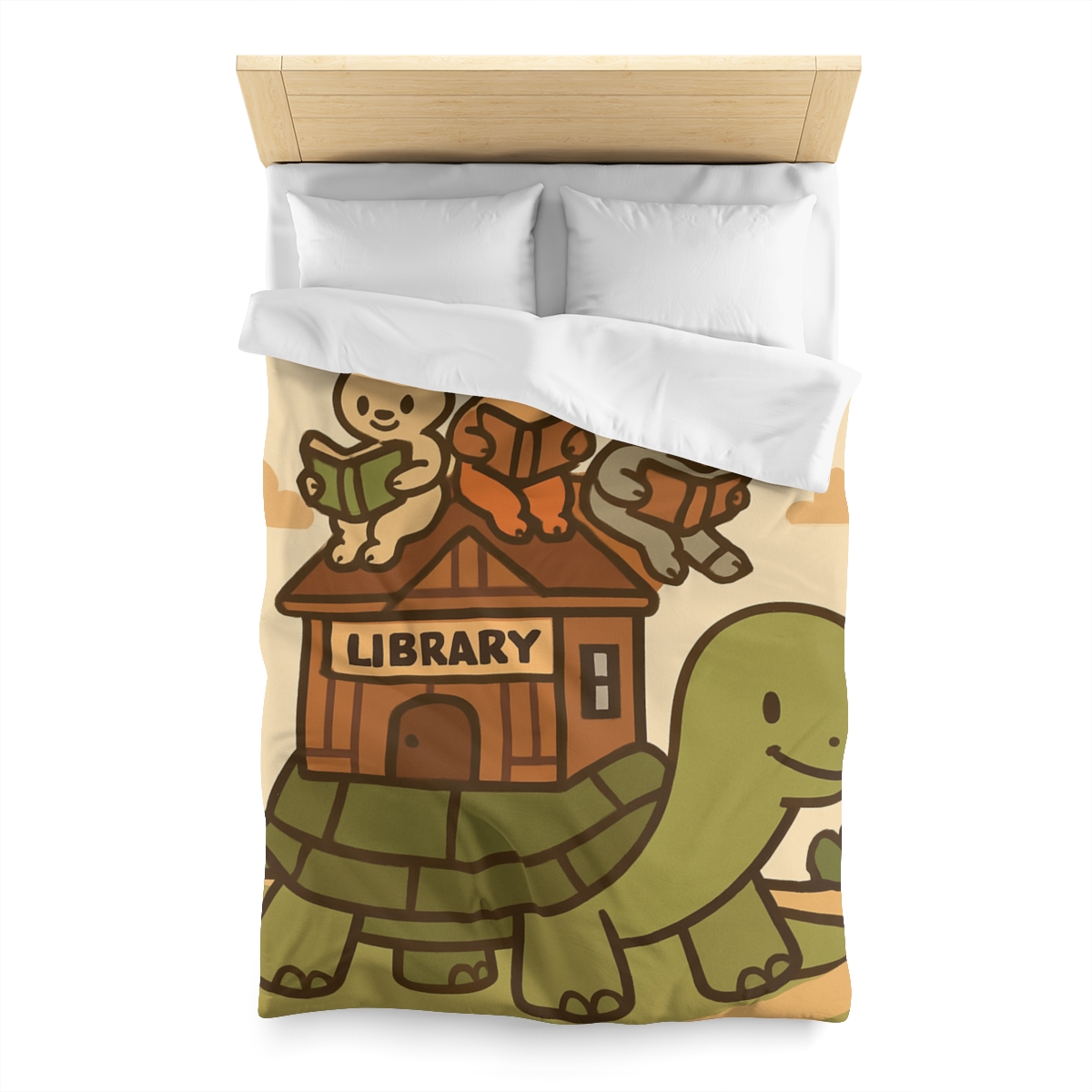 Time Traveling Turtle Library soft comforter duvets
