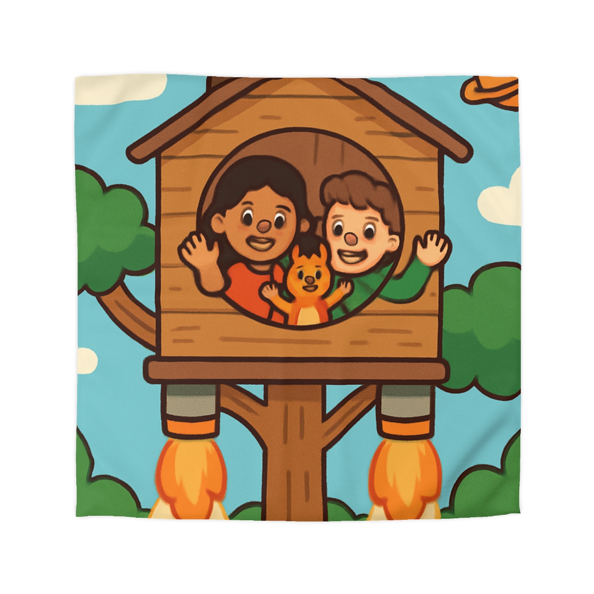 Rocket Powered Treehouse Forest unique patterned duvets