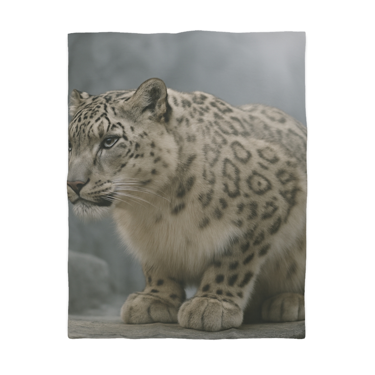 Silent Ridge Snow Leopard designer printed duvets
