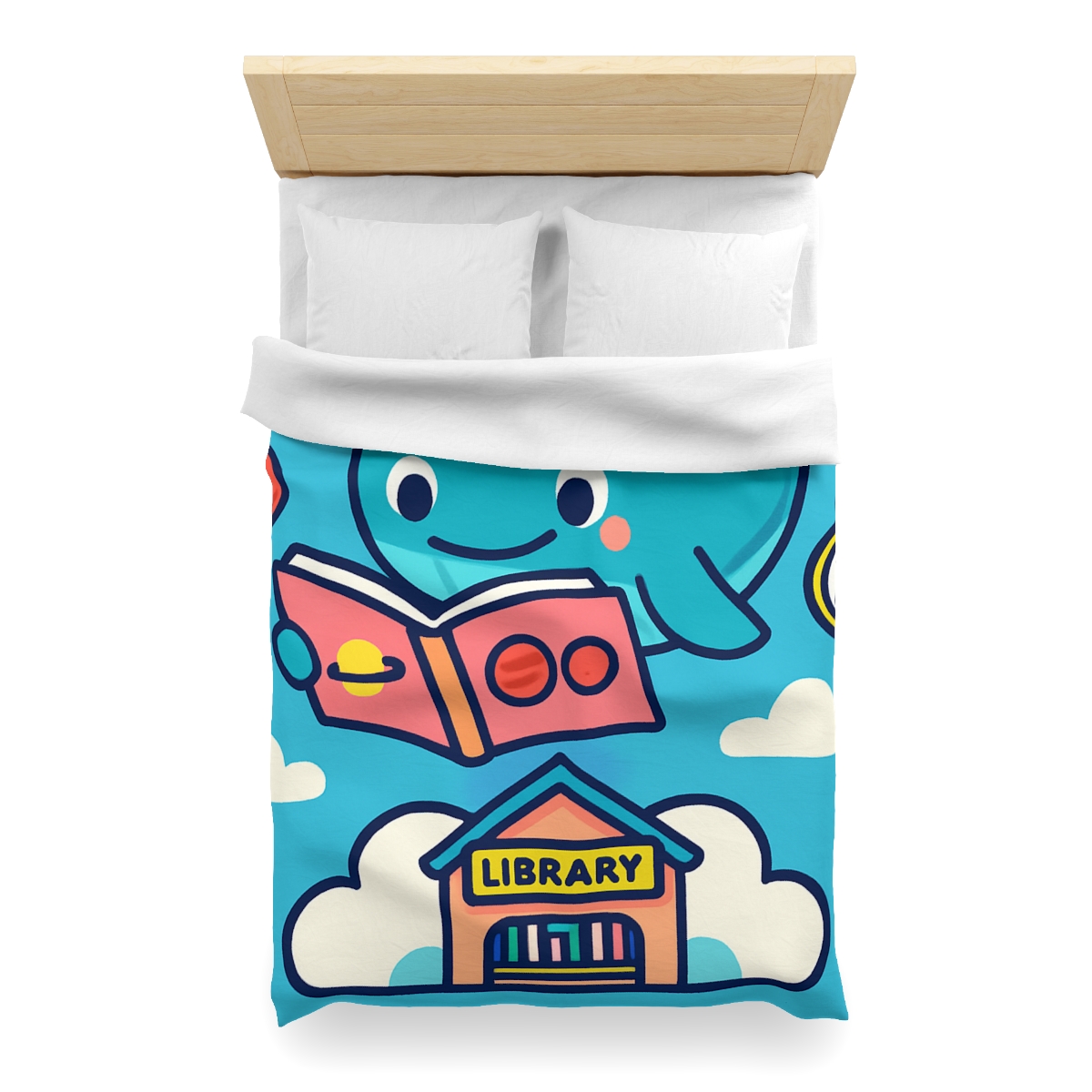 Nebula Library Sky Whale Reading Time unique patterned duvets