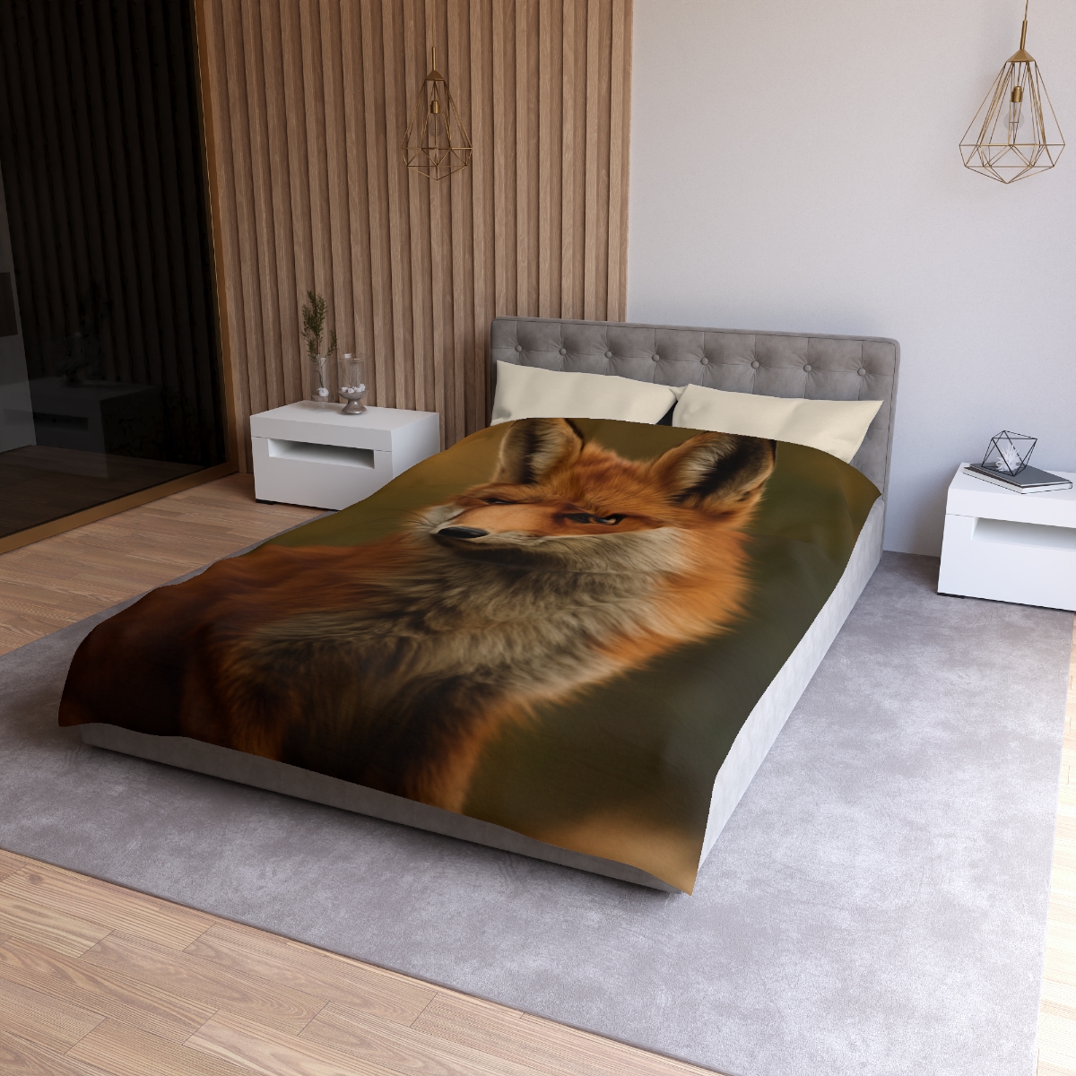 Crimson Whisper Red Fox unique patterned duvets