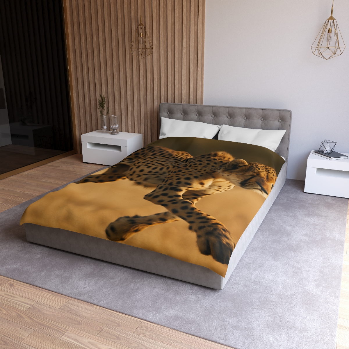 Speed Whisper Cheetah designer printed duvets