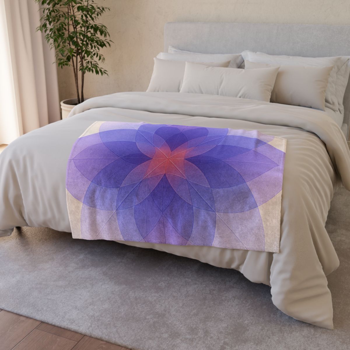 Petal Prism Overlap soft fleece blankets