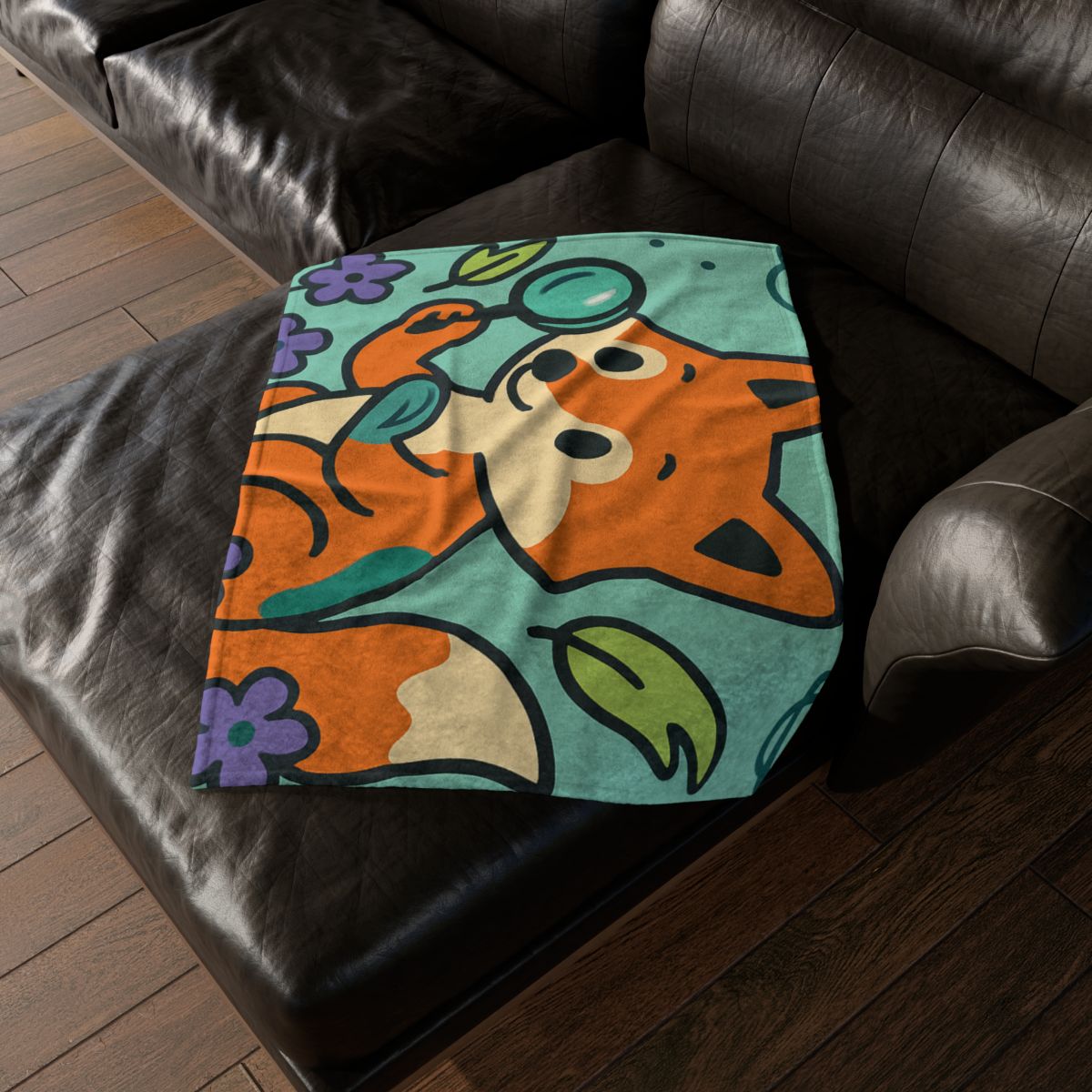 Galaxy Garden Fox soft fleece blankets