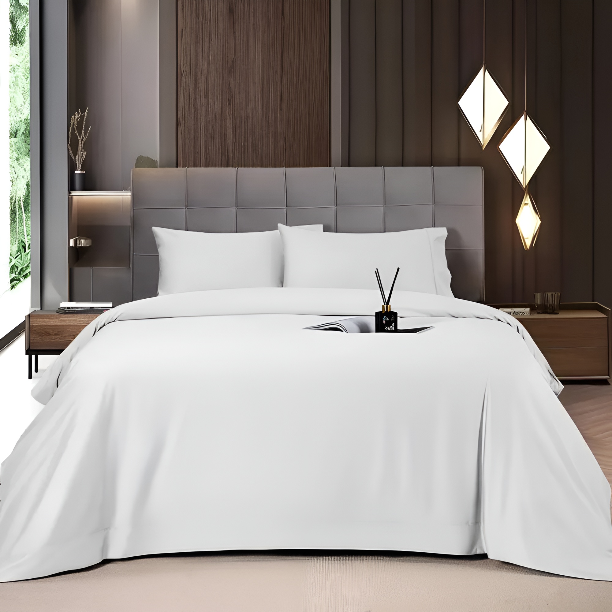 Bamboo Sheets Set 4/6 Pc,Cooling Breathable & Hotel Luxury Super Silky Soft, 16'' Deep Pocket, Wrinkle