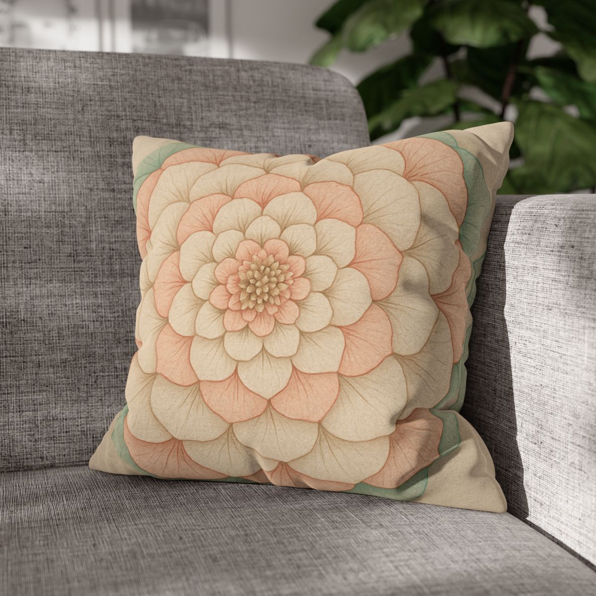 Petal Concentric Echoes soft cotton pillow cases