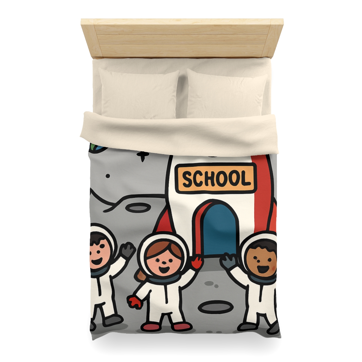 Rocket School On The Moon stylish duvet covers