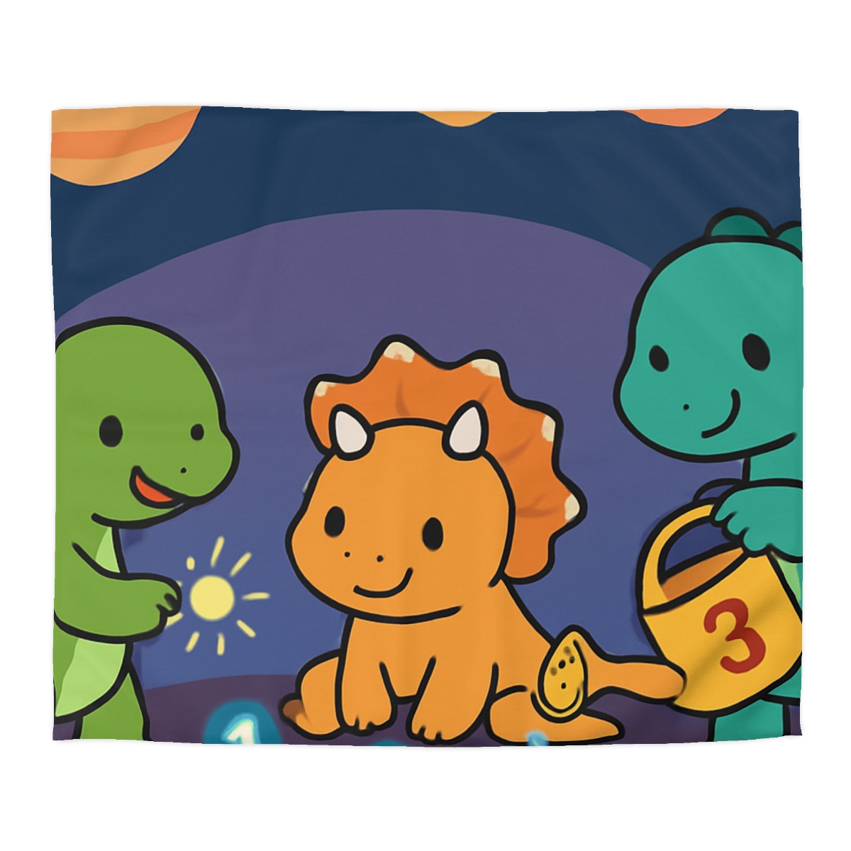 Galaxy Garden Dinosaurs personalized bedding duvets