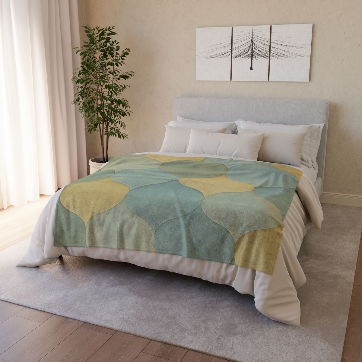 Petal Overlay Fresco designer printed blankets