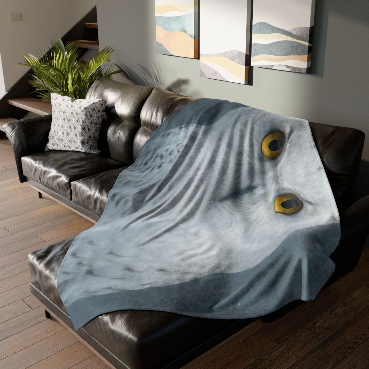 Midnight Watch Snowy Owl personalized cozy blankets