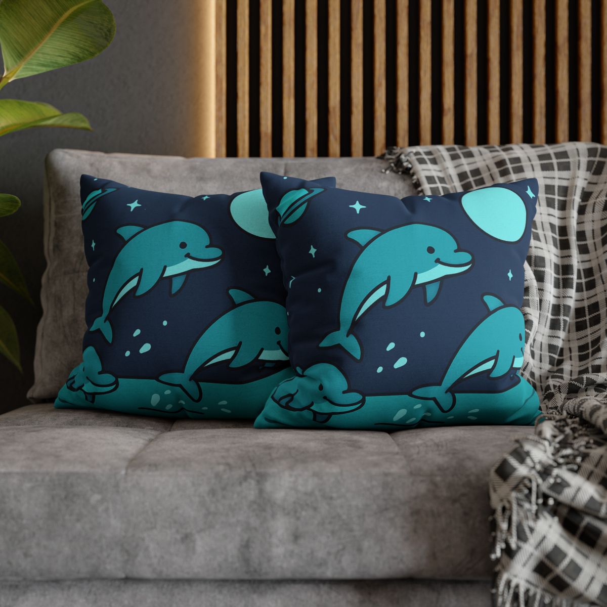 Starlight Sea And The Cosmic Dolphins custom pillow cases