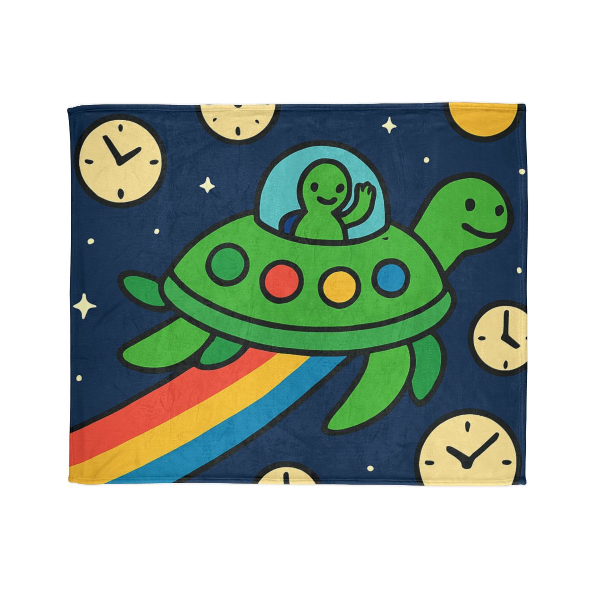 Time Traveling Turtle Spaceship trendy patterned blankets