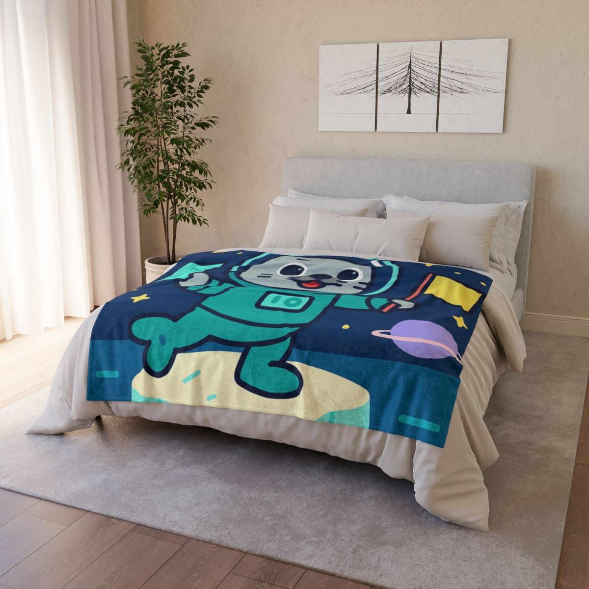 Starry Seal Explorer stylish throw blankets