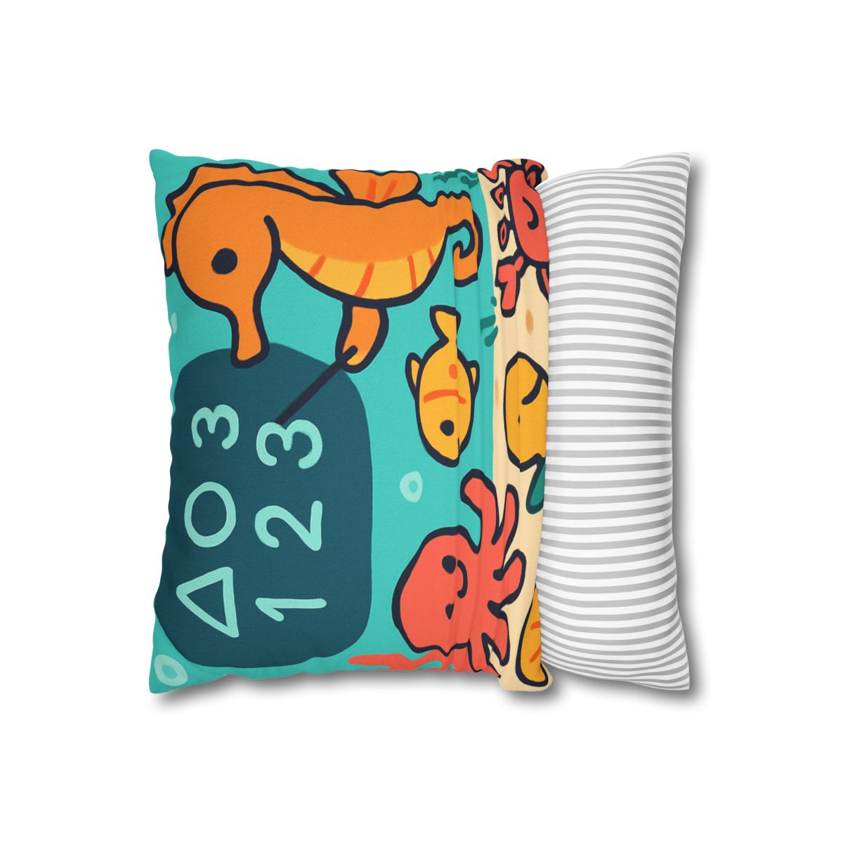 Coral Classroom With The Seahorse Teacher trendy patterned pillow cases