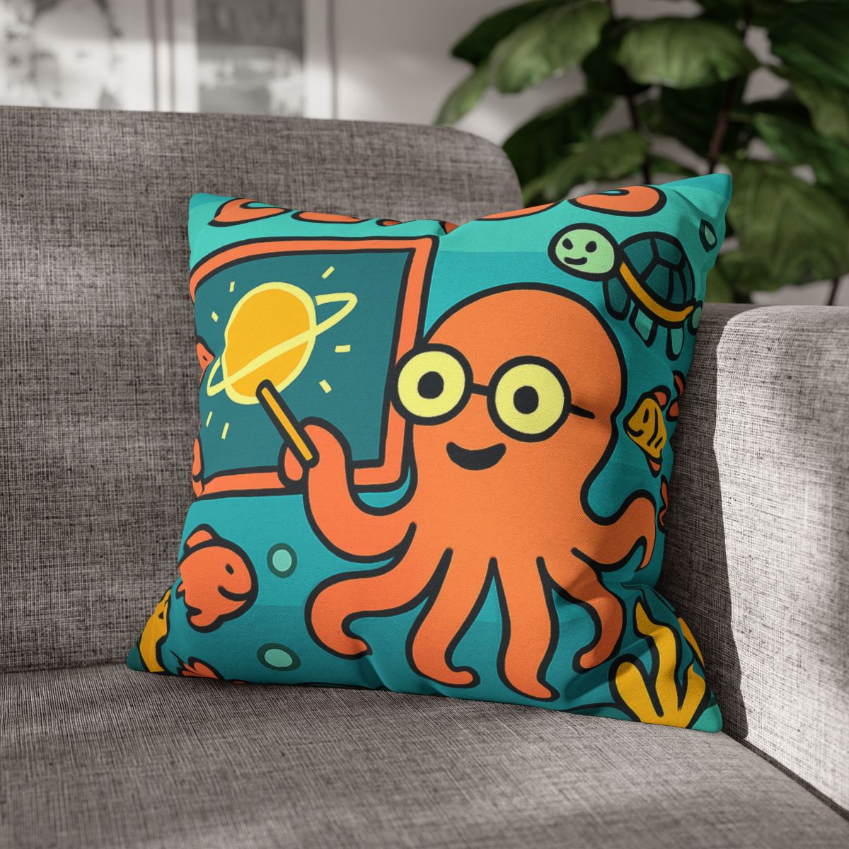 Cosmic Coral Reef Classroom trendy patterned pillow cases
