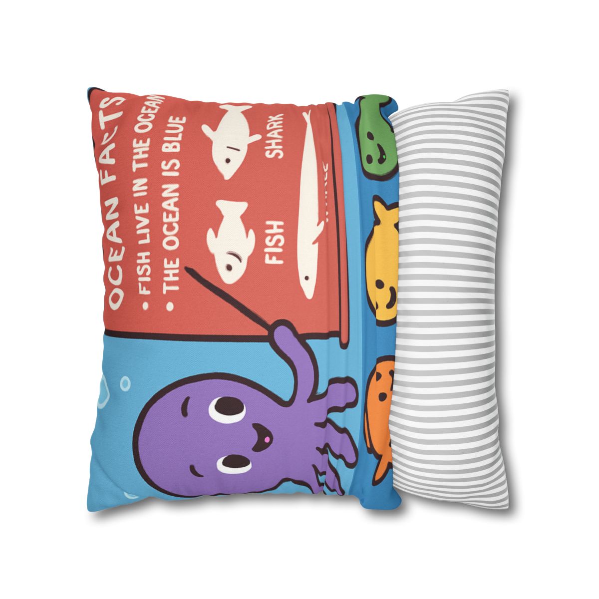 Coral Classroom With Professor Octopus soft cotton pillow cases