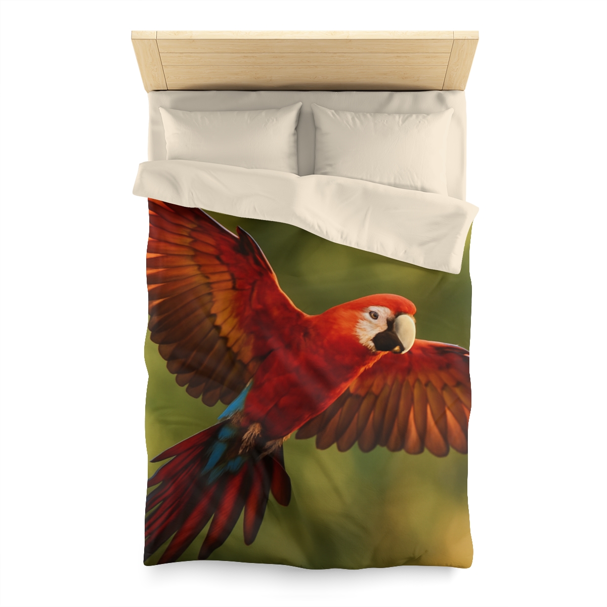 Scarlet Arc Macaw In Flight personalized bedding duvets