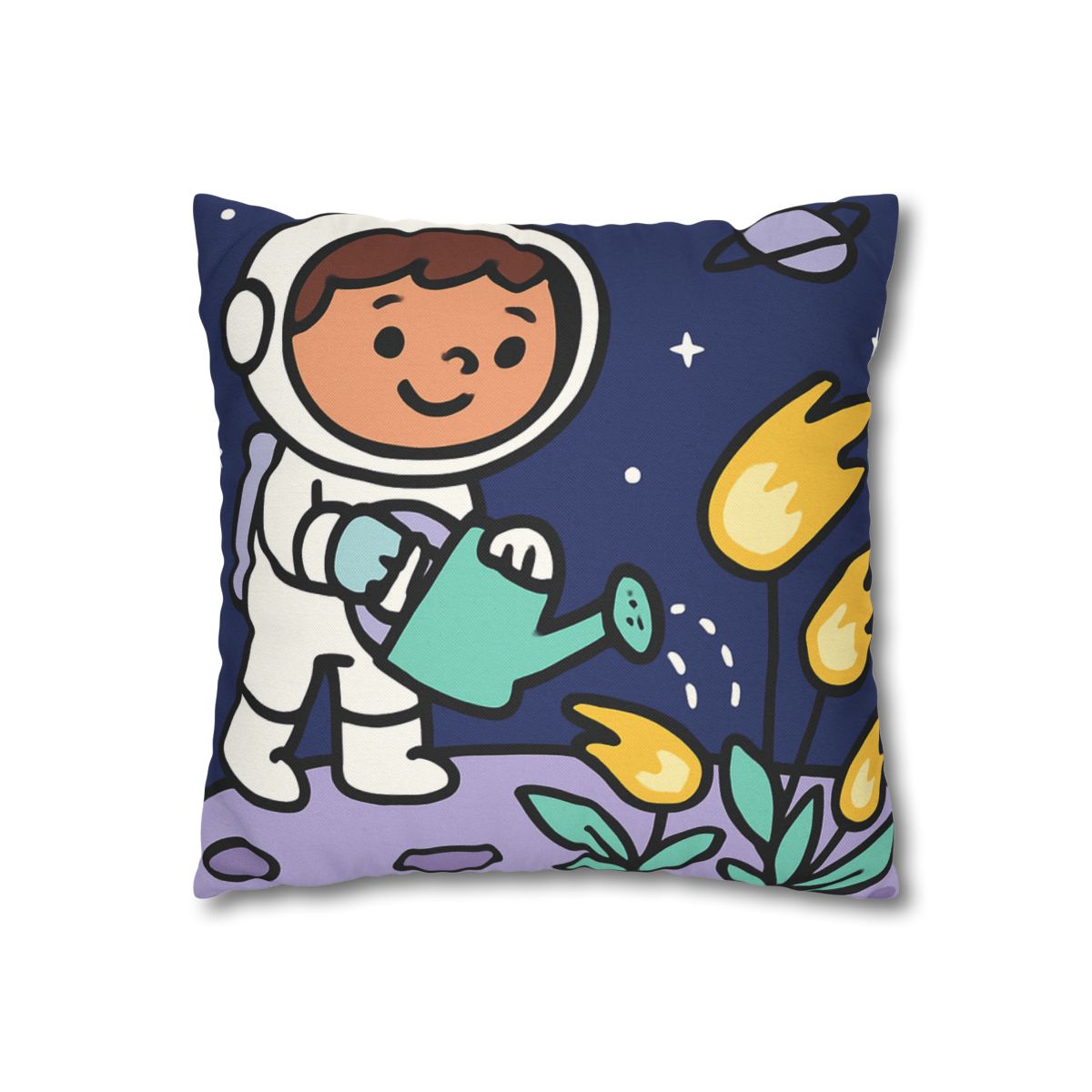 Comet Garden On Moon Meadow trendy patterned pillow cases