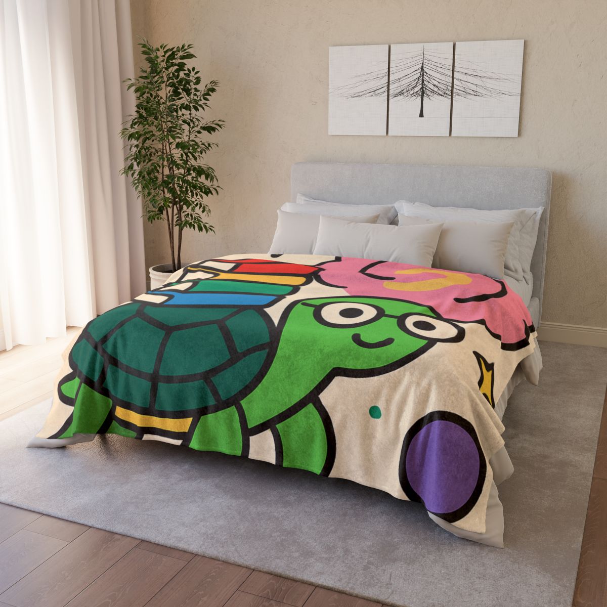Nebula Library Turtle designer printed blankets