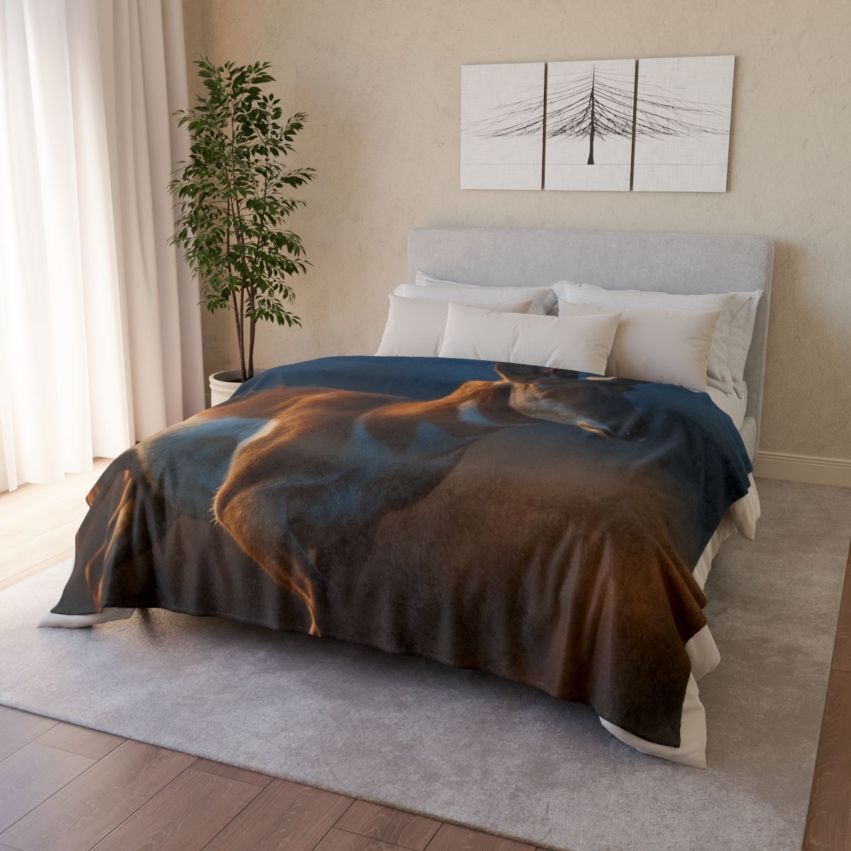 Moonlit Stride Pronghorn trendy patterned blankets