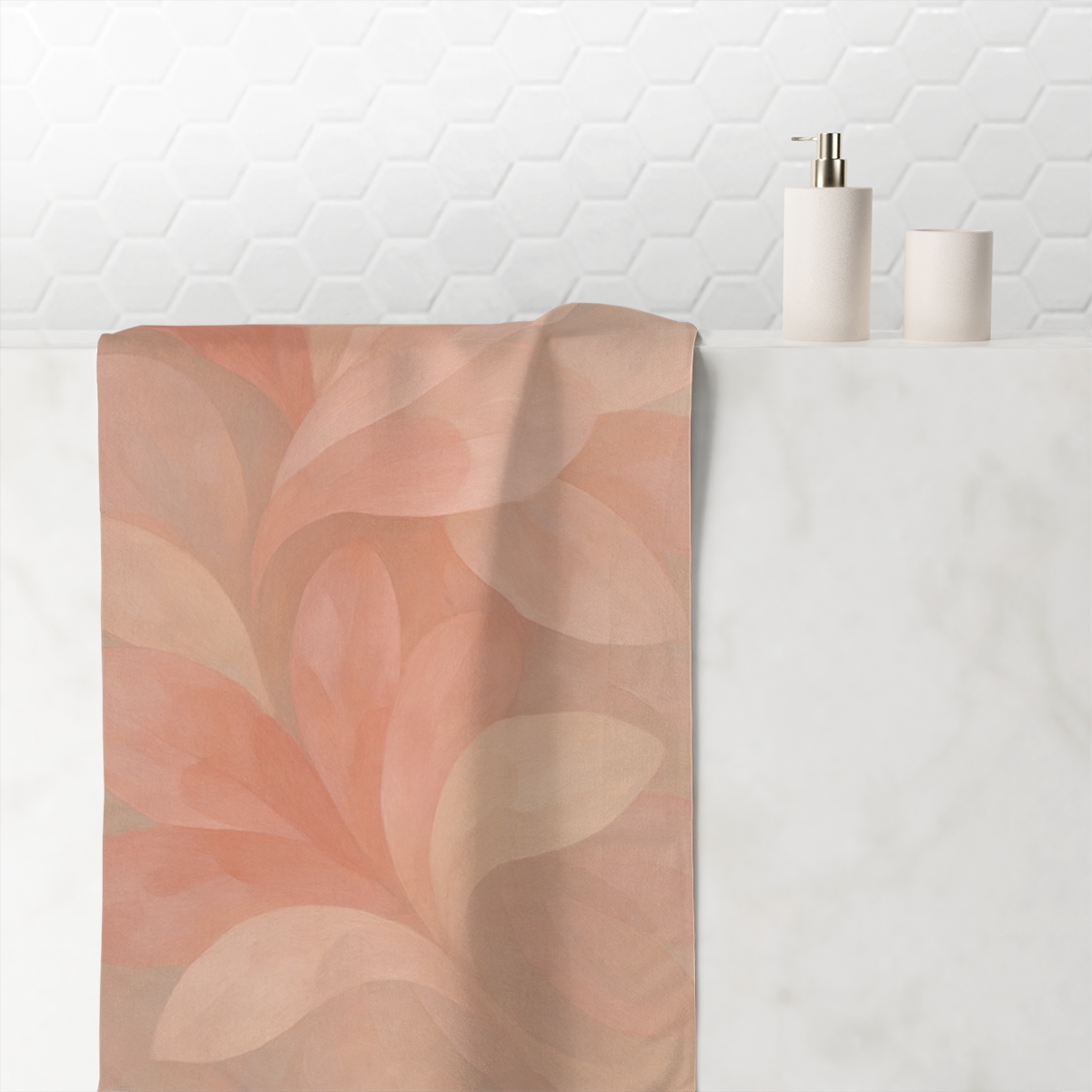 Petal Overlay Symphony designer printed towels