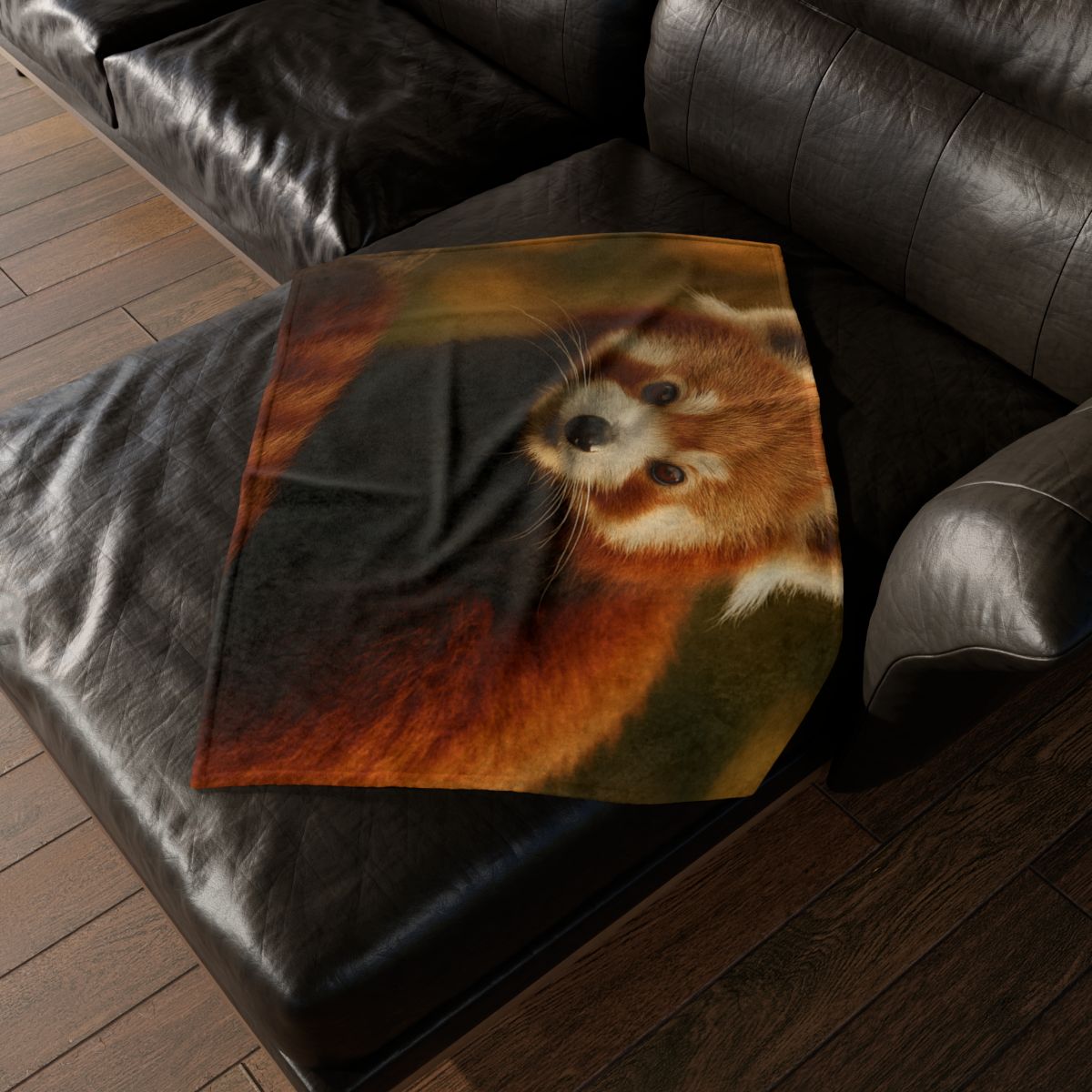 Crimson Whisper Red Panda trendy patterned blankets