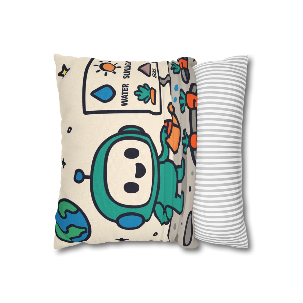 Moon Garden Robot Growing Crater Carrots unique gift pillow cases