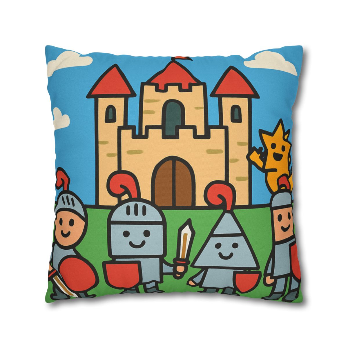 Castle Of Shape Knights designer print pillow cases