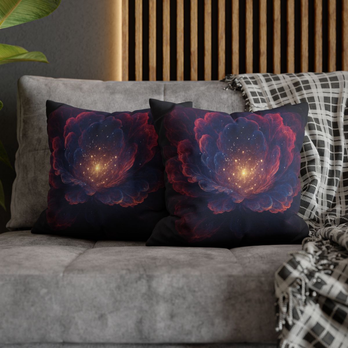 Fractal Nebula Bloom custom pillow cases
