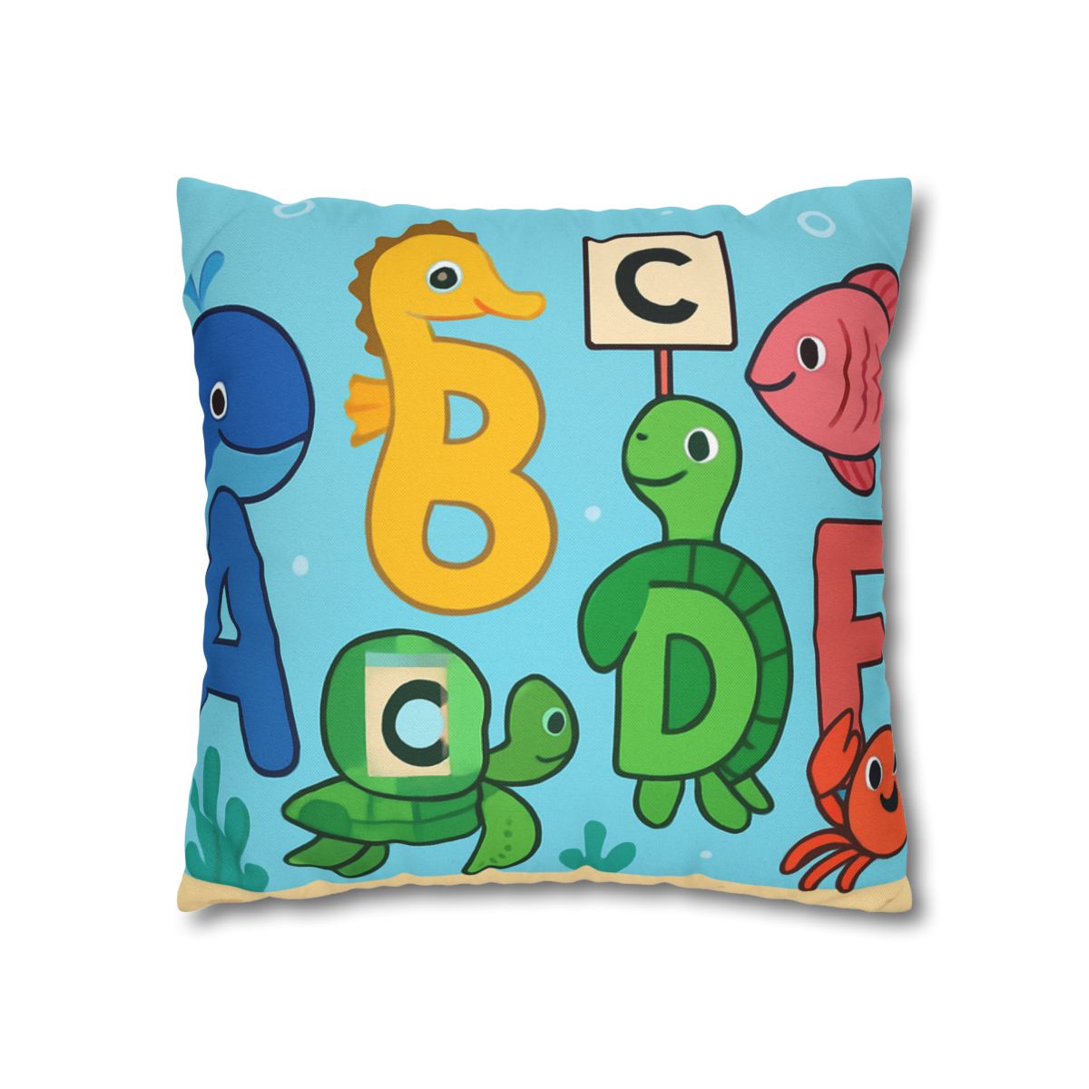 Coral Reef Alphabet Parade personalized pillow covers
