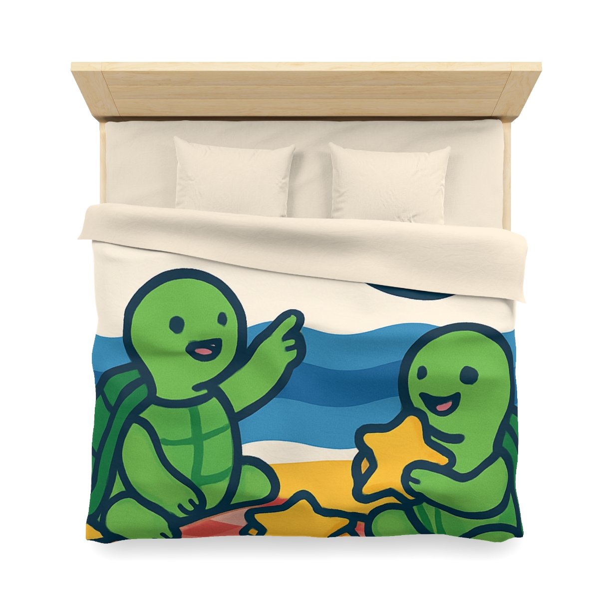 Moon Turtles Tide Time Picnic personalized bedding duvets