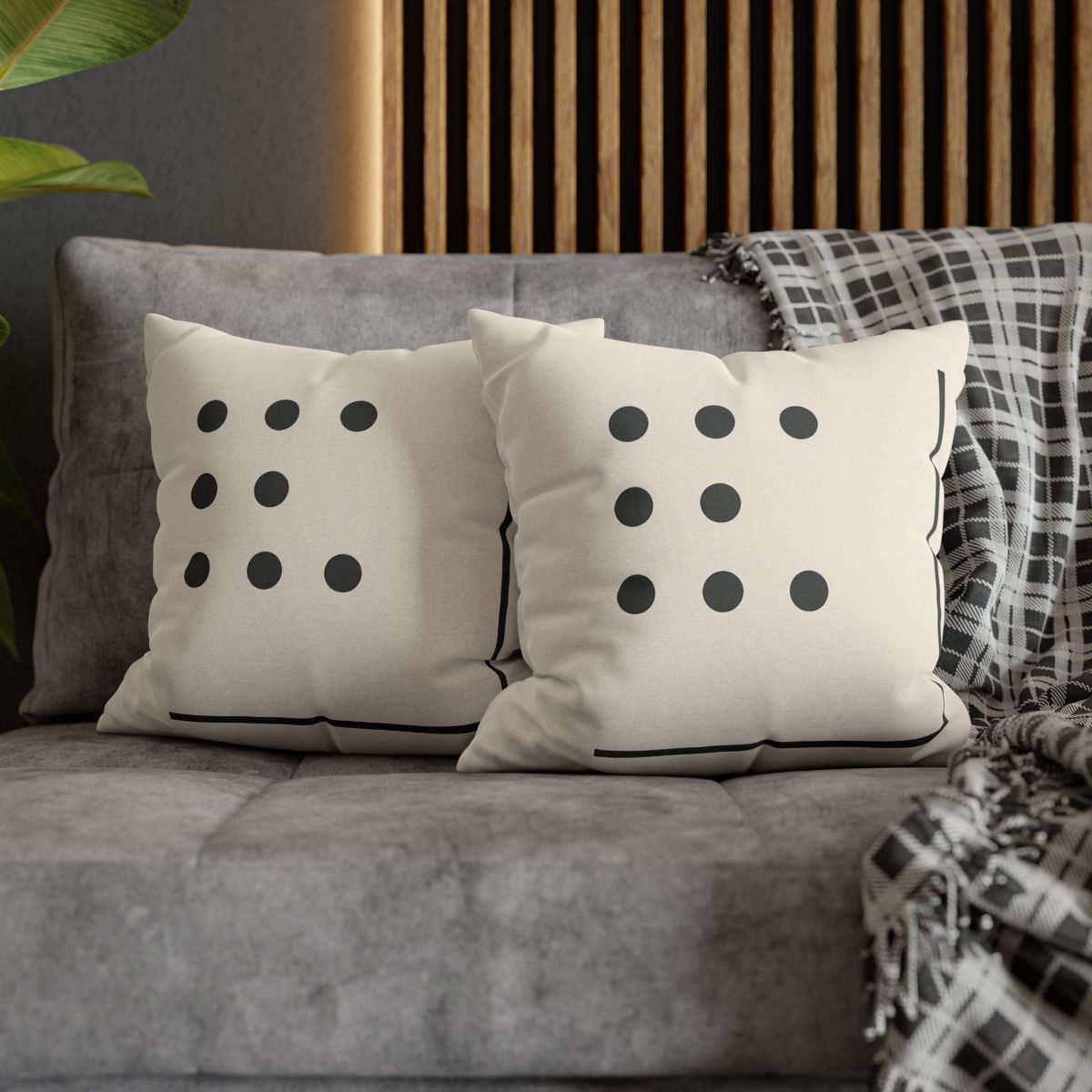 Sparse Dot Grid With Broken Frame trendy patterned pillow cases